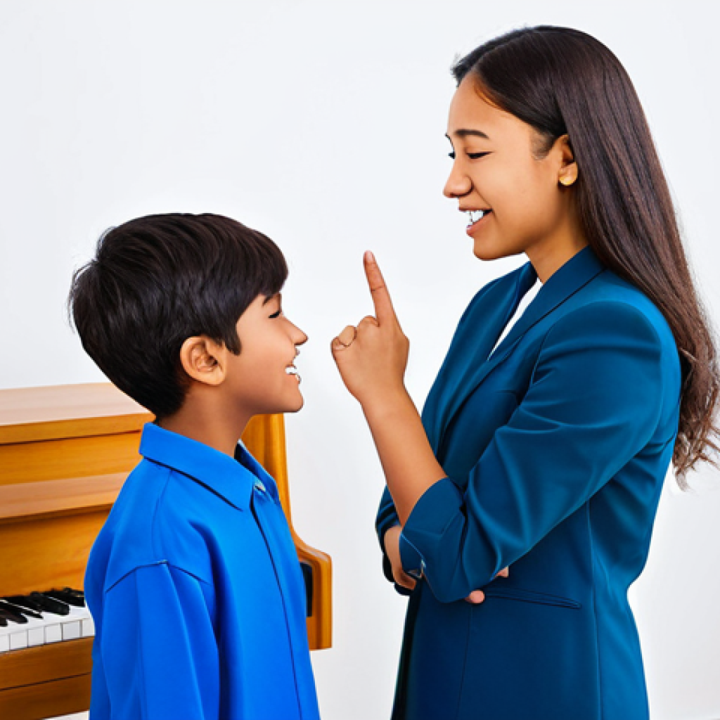 보컬트레이너 고용 창출 - Vocal Trainer with Student**

"A dedicated vocal coach, fully clothed in professional attire, workin...